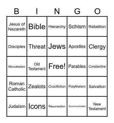 Early Christianity Bingo Card