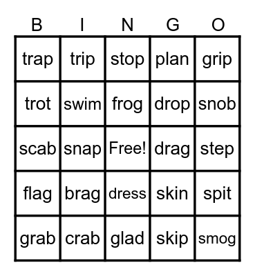 Blends Bingo Card