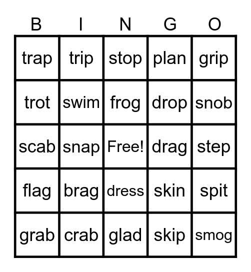 Blends Bingo Card