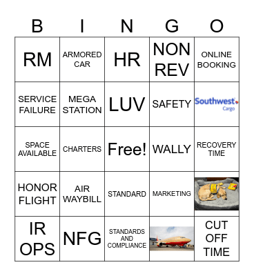 Cargo and Charters Bingo Card