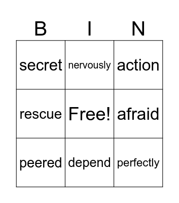 Vocab Bingo Card