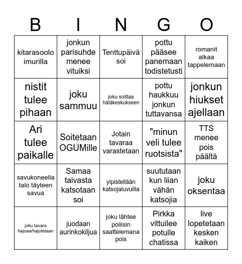 Pottukoira Romanibileet Bingo Card