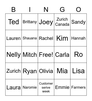 HRSC Bingo Card