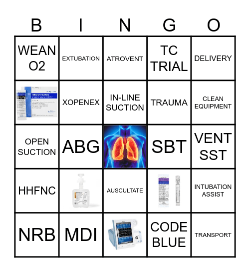 Respiratory Care Week Bingo Card