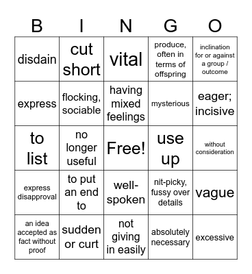 SAT HUAWP's Bingo Card