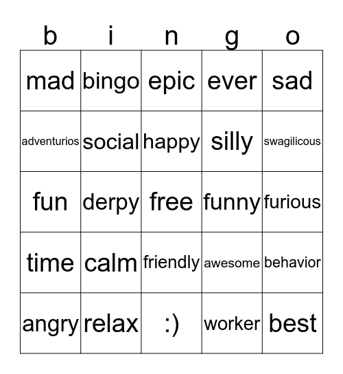 social Bingo Card