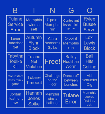 Coach Burdette’s Bingo! Bingo Card