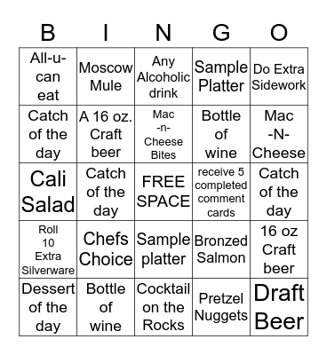 Fish Fry  Bingo Card