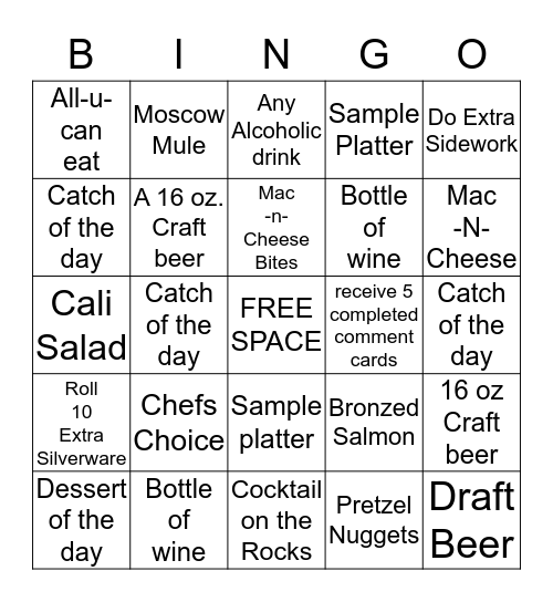 Fish Fry  Bingo Card