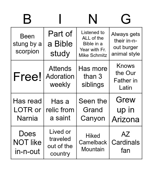 SMM Pizza Night Bingo! Bingo Card