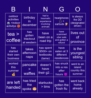 W5 FT MEETING BINGO Card