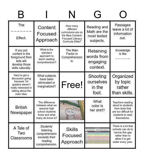 Knowledge Building BINGO Card