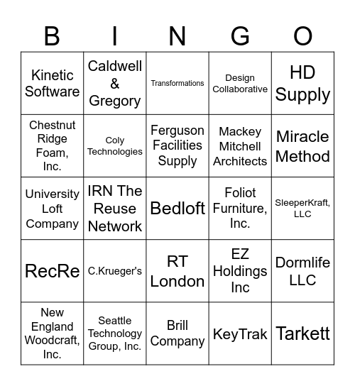 ACUHO-I  EXPO  BINGO Card