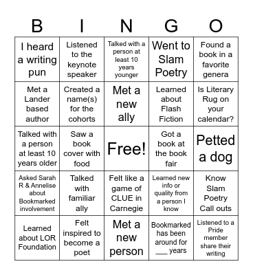 Wind River Pride September Gathering Bingo Card