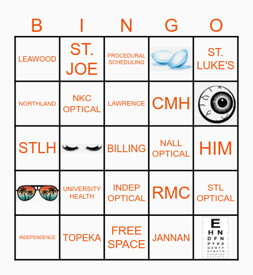 PHONE LOCATION BINGO Card