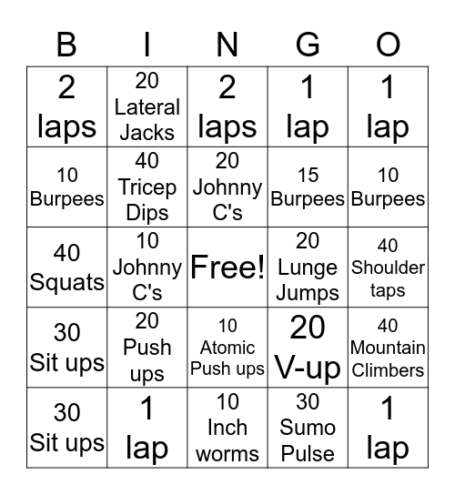 CG Bingo Card