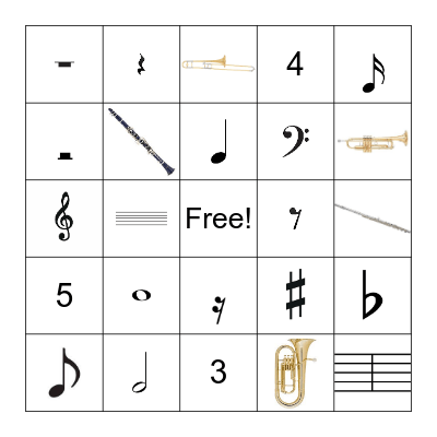 Beginning Band Bingo Card