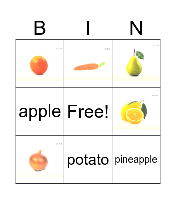 U2Ch5 Fruits & Vegetables Bingo Card