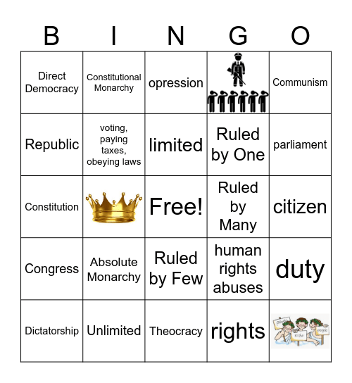 Government Bingo 2025 BDJH Bingo Card