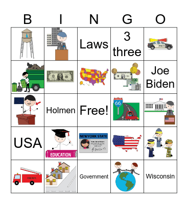 Levels of Government Bingo Card