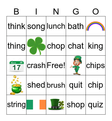 St. Patricks Day Bingo Card