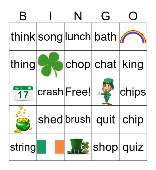 St. Patricks Day Bingo Card