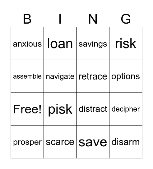 Interventions Bingo Card