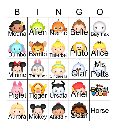 TSUM TSUM Bingo Card