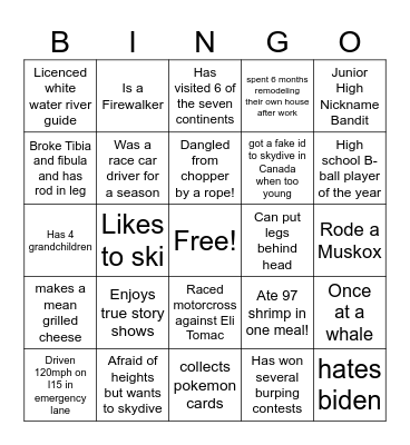 Petersen Medical Sales Bingo Card