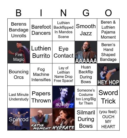 Lay of Leithian Bingo 2.0 Bingo Card