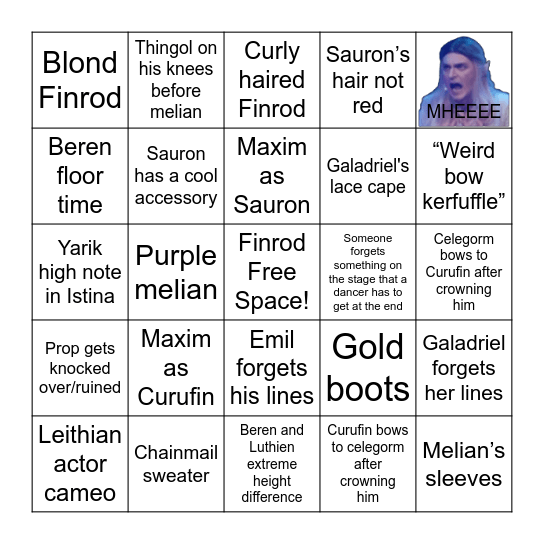 Finrod Bingo Card