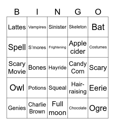 Halloween@Home Bingo Card