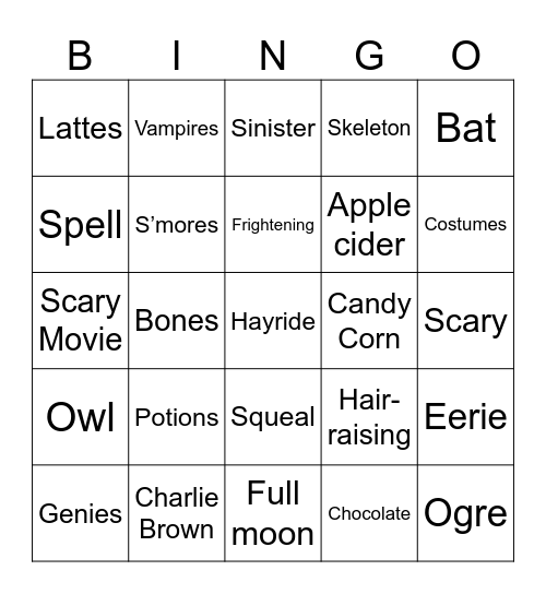 Halloween@Home Bingo Card