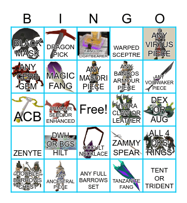 RS Friends Bingo Card