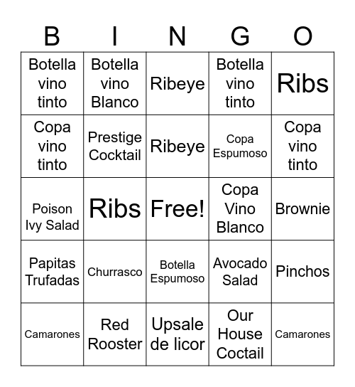 Our House Bingo Card