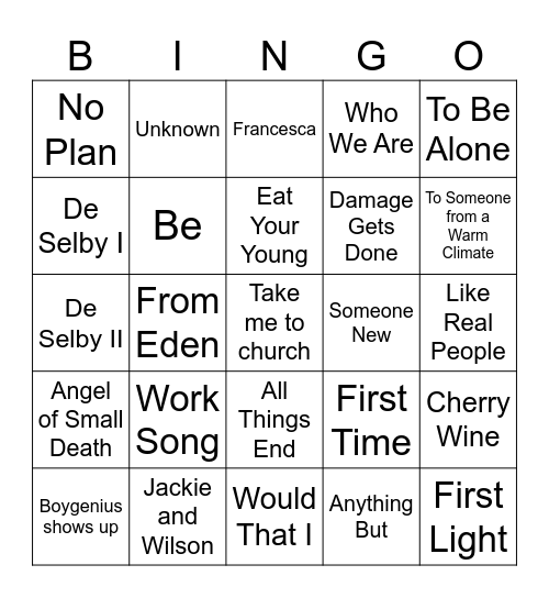 Philly Hozier: what’s happening Bingo Card