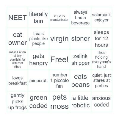 kaelcore bingo Card