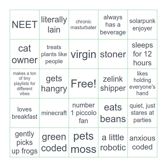 kaelcore bingo Card