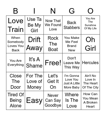 70's Soul Classic- Part 2 Bingo Card