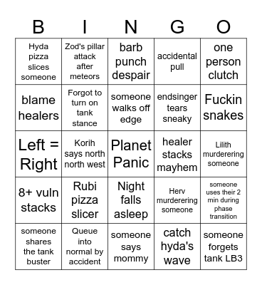 EDW Ex-Trials Bingo Card