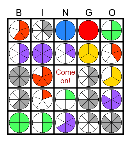 Fracciones Bingo Card