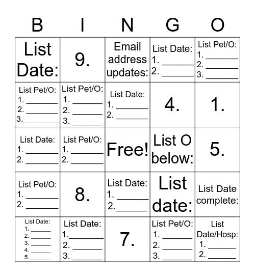 CHERYL'S Bingo Card