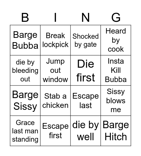 The Great Flush-a-thon Bingo Card