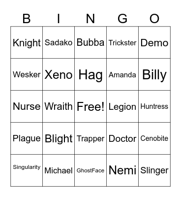 Killer Bingo Card