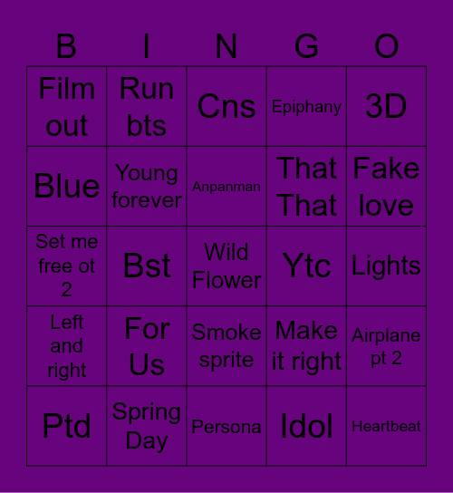 @JonkermanTaylor Bingo Card