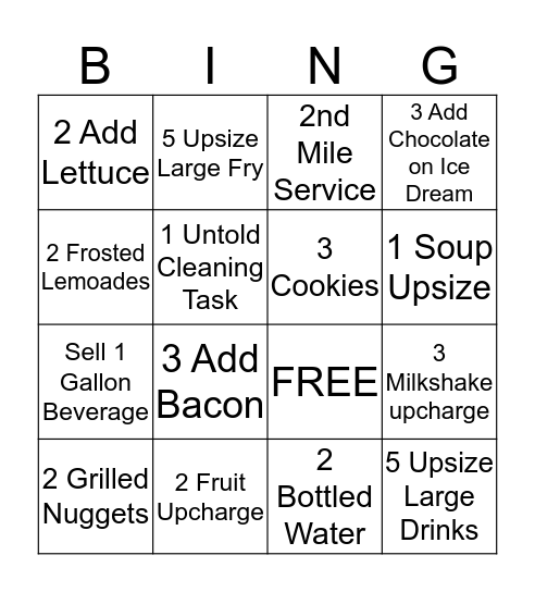 CFA BINGO Card