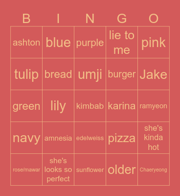 BINGO MUJIYA Bingo Card