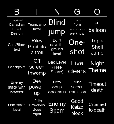 Super Expert No Skip Bingo Card