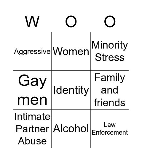 WOO! Bingo Card