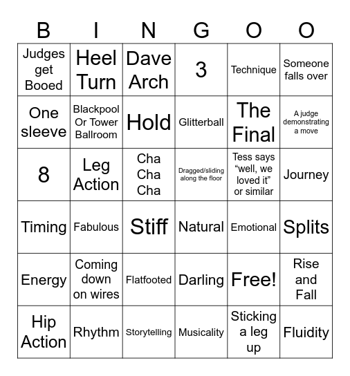 Strictly Bingo Card